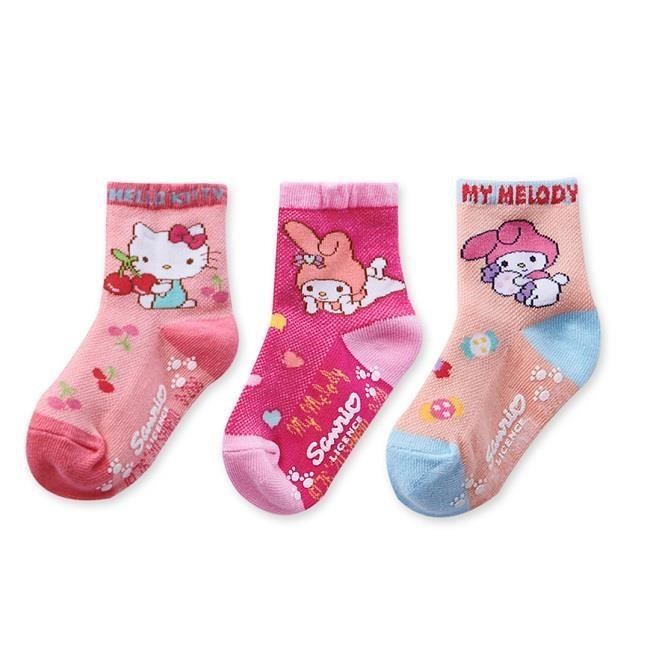 Sanrio 美樂蒂兒童襪 KITTY寶寶襪 止滑短襪 款式隨機 6雙組 KT-266 MM-225