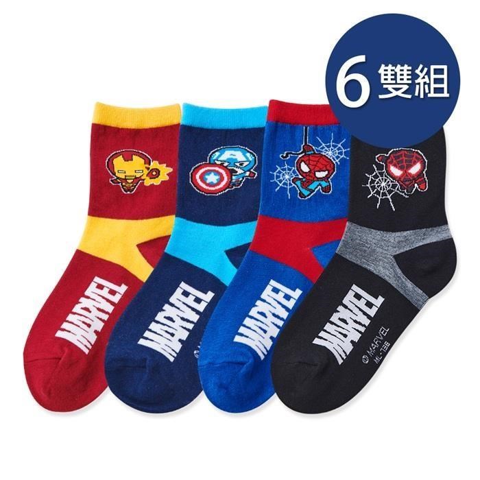 Marvel 漫威系列童襪 鋼鐵人 美國隊長 款式隨機 6雙組 ML-736~ML-739