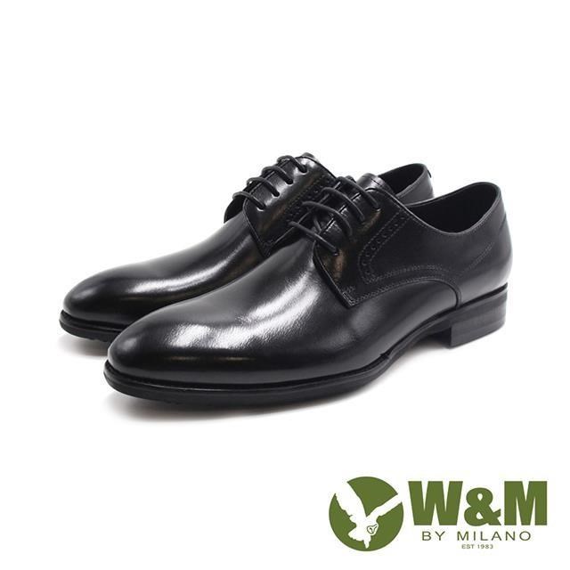 W&M(男)經典壓線商務正裝鞋 男鞋 -黑色(另有淺棕色)