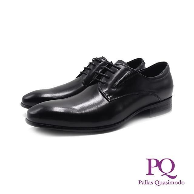 PQ(男)小尖頭商務款綁帶紳士皮鞋 男鞋-黑色