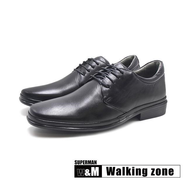 WALKING ZONE(男)SUPERMAN系列 正裝舒適減壓皮鞋 男鞋-黑色