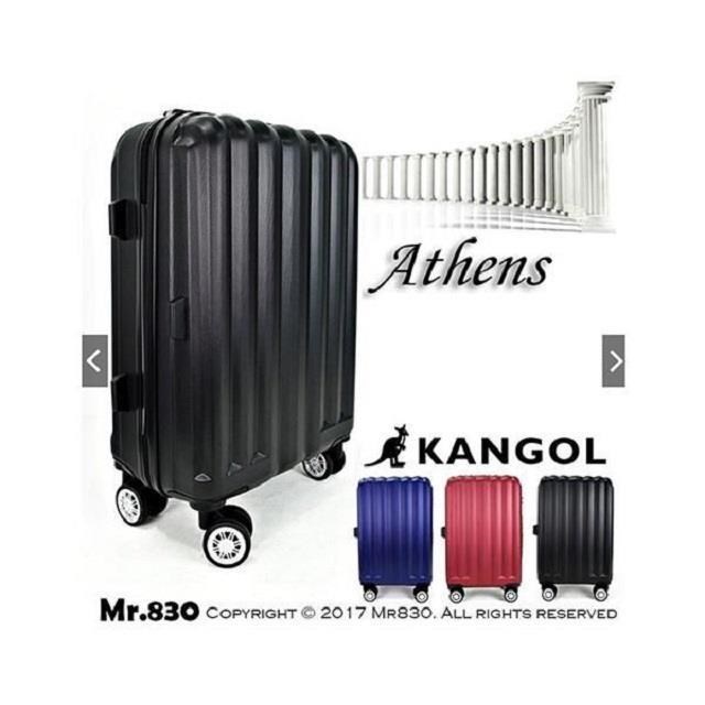 ~雪黛屋~KANGOL 24吋行李箱典雅ABS抗刮材質固定海關密碼鎖硬殼箱360度旋轉