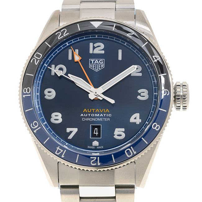 TAG HEUER 豪雅 Autavia GMT藍黑陶瓷圈鏈帶款(WBE511A.BA0650)x藍x42mm