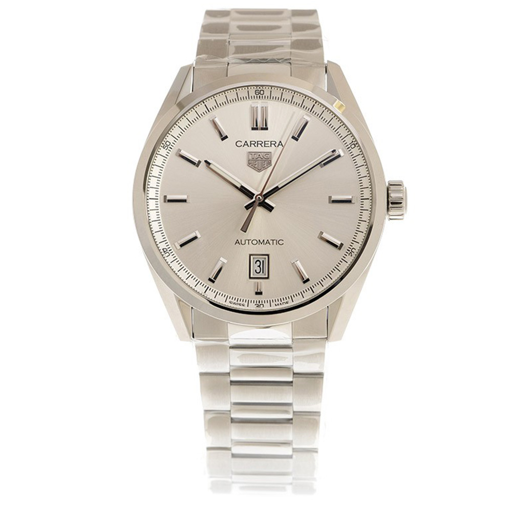 TAG HEUER 豪雅Carrera 日期自動上鏈腕錶(WBN2111.BA0639)x銀面x39mm