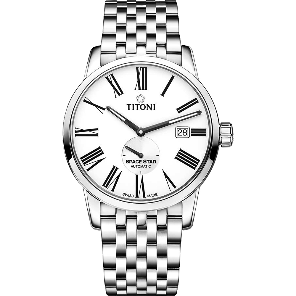 TITONI 梅花錶 天星系列機械錶(83638 S-608)-銀/40mm