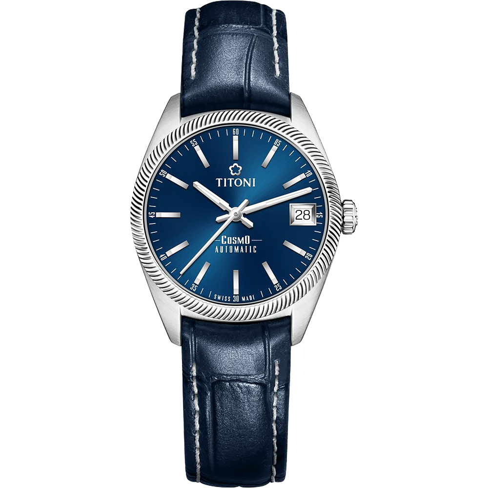 TITONI 梅花錶 宇宙系列經典復刻機械錶-藍x33.5mm 828 S-ST-612