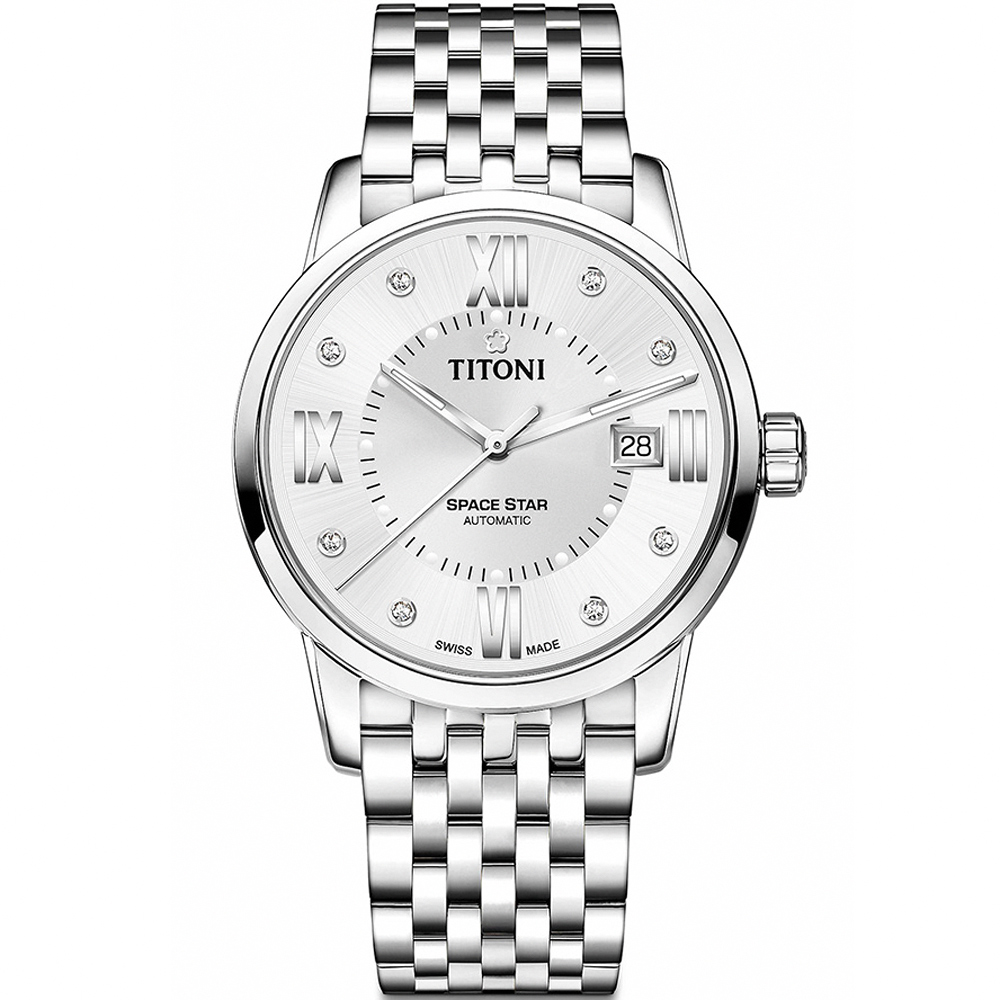TITONI 梅花錶 天星系列 經典機械錶-銀/40mm 83538 S-099