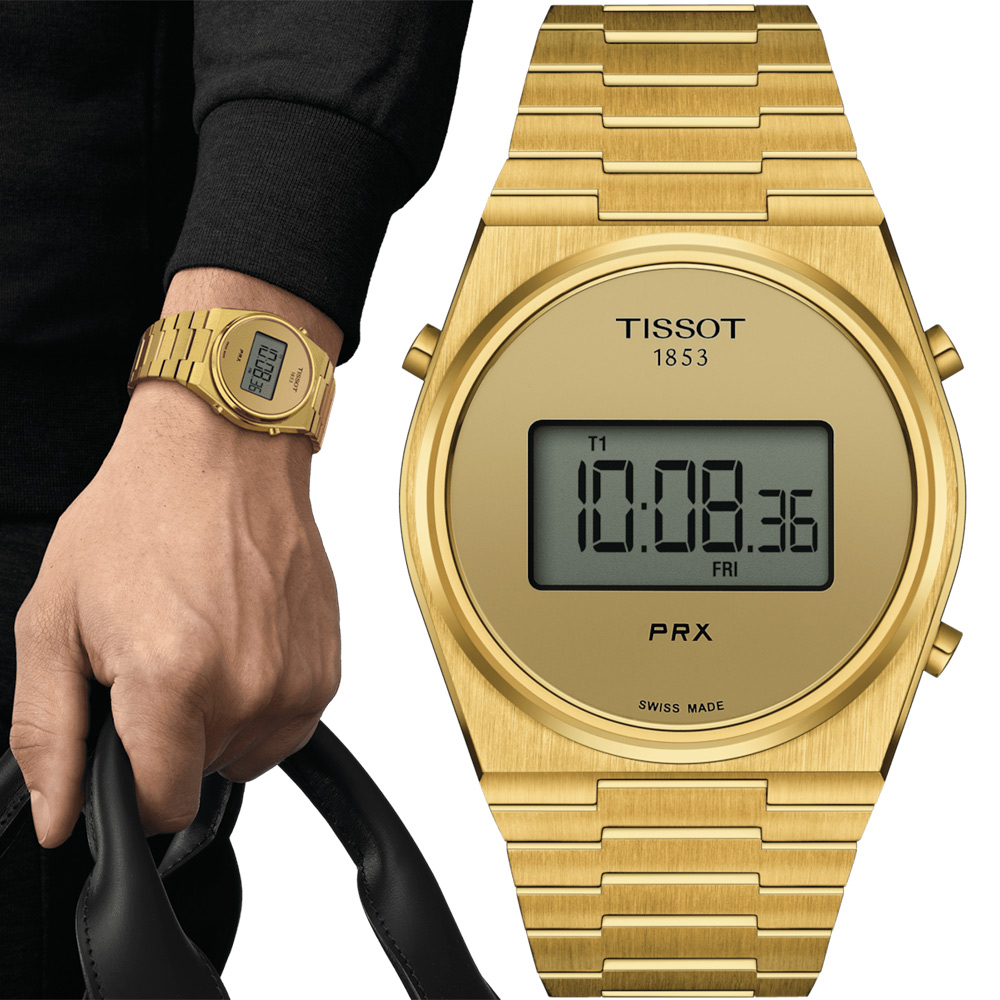 TISSOT 天梭 官方授權 PRX Digital 數位石英手錶-40mm T1374633302000