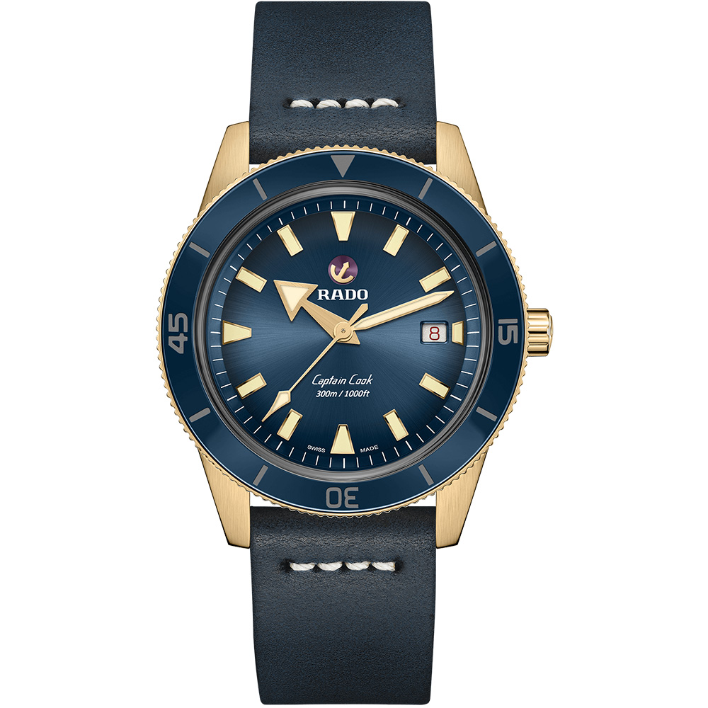 RADO 雷達 Captain Cook庫克船長系列 300米青銅自動機械腕錶-藍 R02(R32504205)