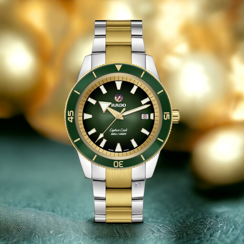 RADO 雷達錶 庫克船長 陶瓷框 自動機械 潛水錶 R32138303 手錶 男錶 機械錶 綠色