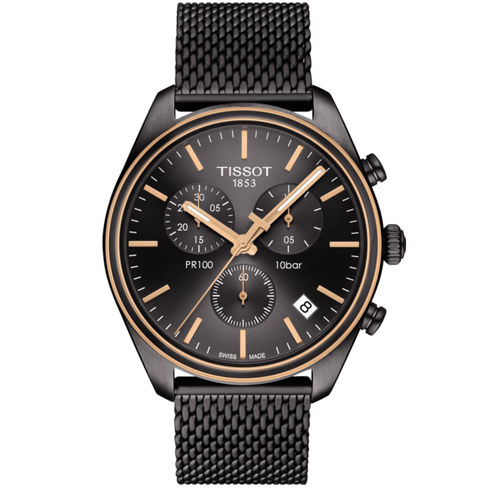 TISSOT 天梭PR100經典時尚計時腕錶(T1014172306100)