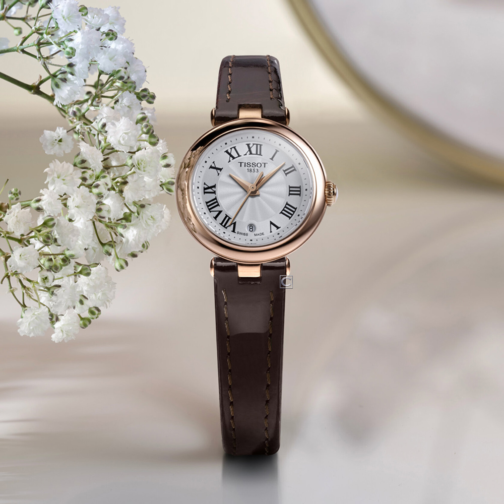 TISSOT天梭 Bellissima系列(T1260103601300) 浪漫邂逅羅馬時尚腕錶/皮帶錶