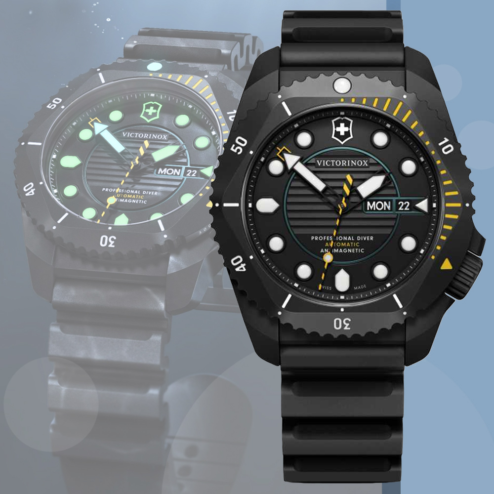 VICTORINOX 瑞士維氏 DIVE PRO 專業潛水機械錶-黑43mm VISA-241997