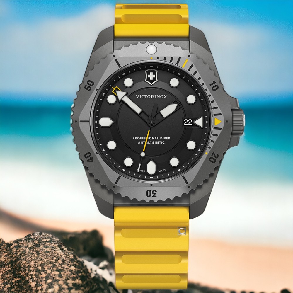 VICTORINOX 瑞士維氏 DIVE PRO 300米潛水錶 男錶 腕錶 手錶 黃色-VISA-241992