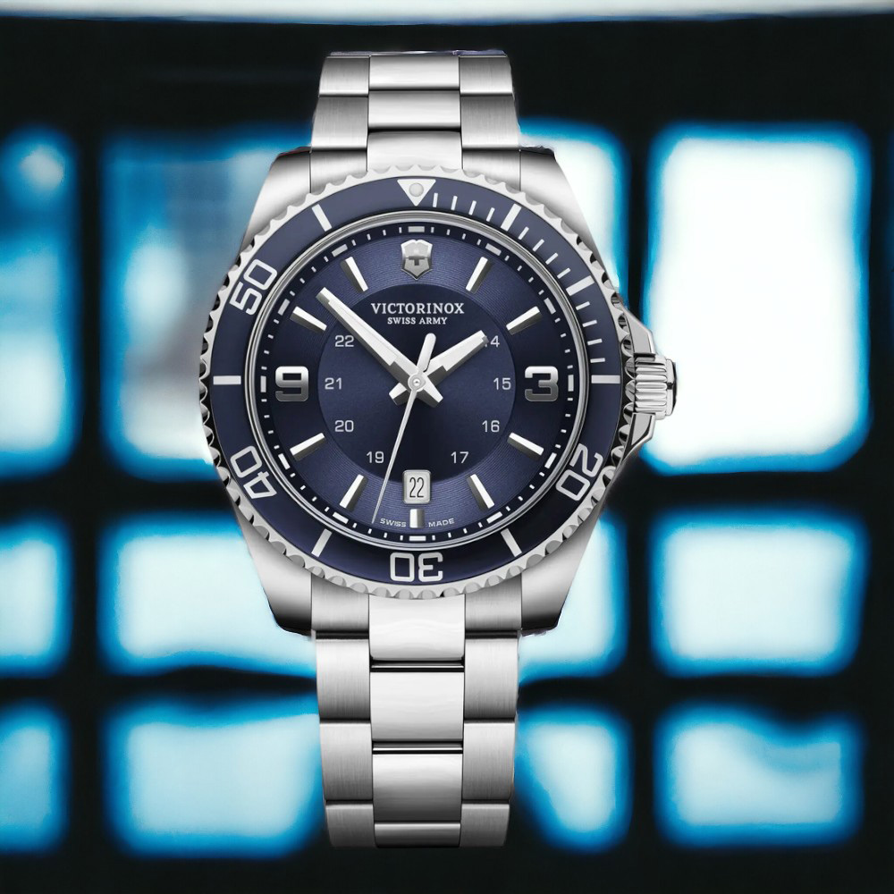 Victorinox 瑞士維氏 Maverick Large 潛水大三針腕錶 男錶 手錶-藍色43mm VISA-242007