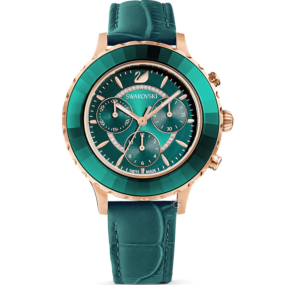 SWAROVSKI 施華洛世奇 Octea Lux Chrono奢華耀眼計時手錶-5452498/39.5mm