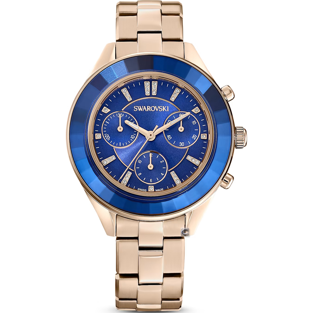 SWAROVSKI 施華洛世奇 Octea Lux Sport 藍眼淚計時手錶-5632481/37mm