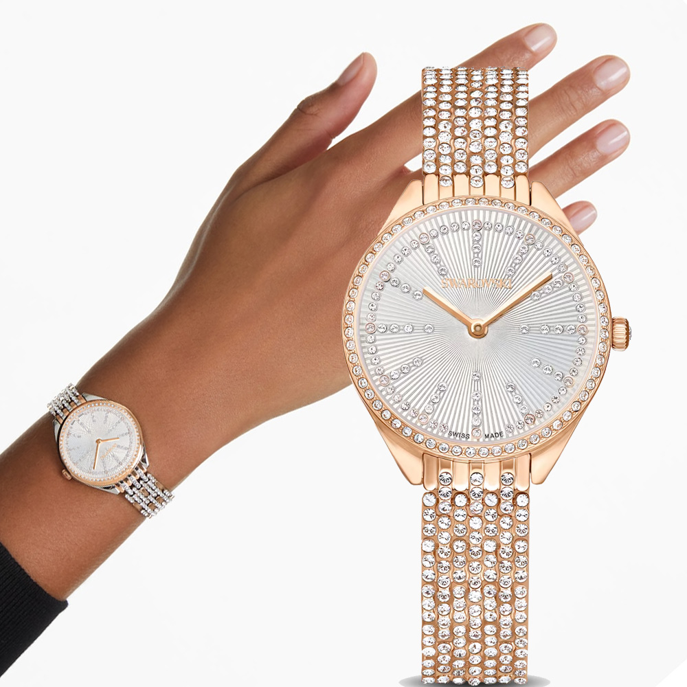 SWAROVSKI 施華洛世奇 Attract 璀璨魅力時尚腕錶-5644053/雙色30mm