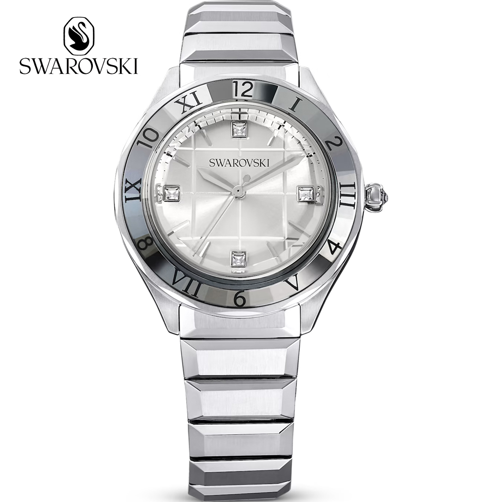 SWAROVSKI 施華洛世奇 Dxtera系列 摩登時尚腕錶-5634648/銀白37mm