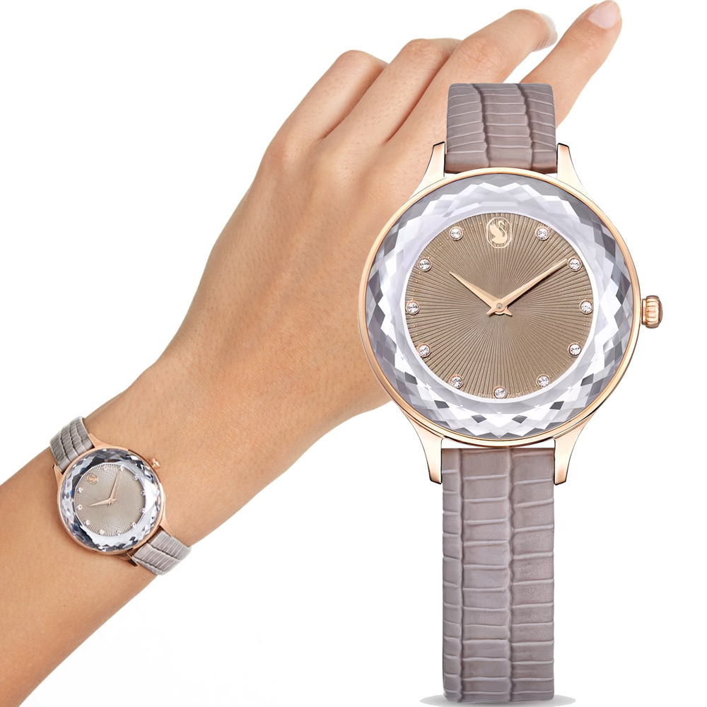 SWAROVSKI 施華洛世奇 Octea Nova 簡約優雅腕錶-5649999/灰33mm