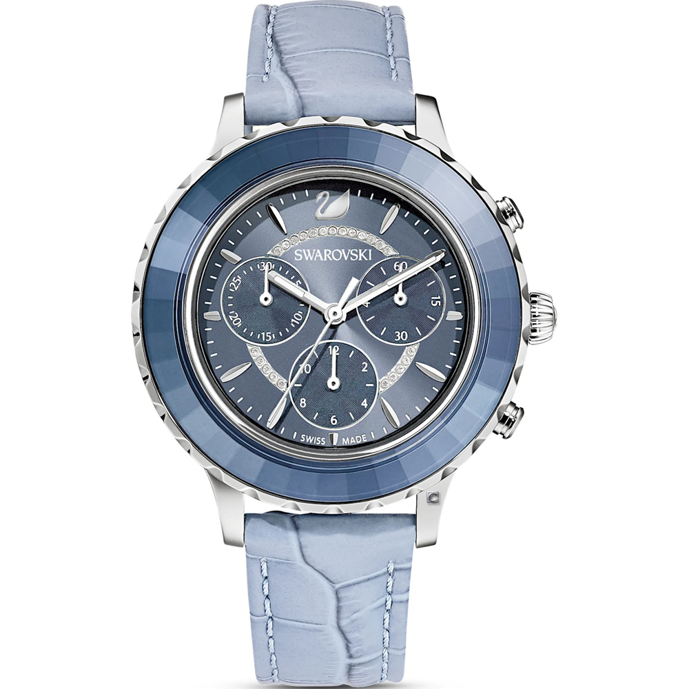 SWAROVSKI 施華洛世奇 Octea Lux Chrono奢華耀眼計時手錶-冰藍39.5mm 5580600