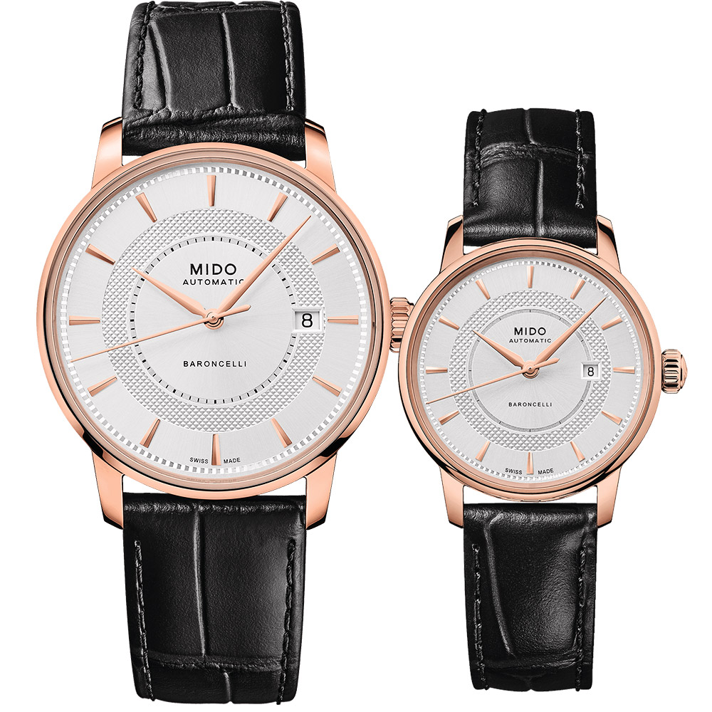 MIDO 美度 Baroncelli 永恆系列機械情侶手錶 對錶 M0374073603101+M0372073603101