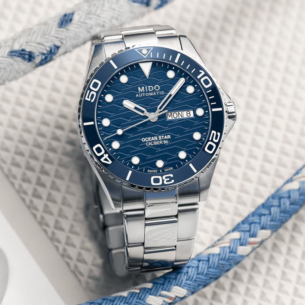 MIDO 美度 Ocean Star 200C 海洋之星陶瓷潛水錶-藍/42.5mm M0424301104100