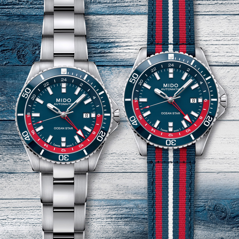 MIDO美度 OCEAN STAR海洋之星 快拆錶帶 GMT潛水機械腕錶 44mm/M0266291104100