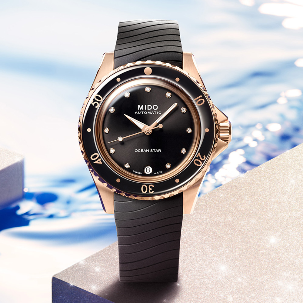 MIDO 美度 Ocean Star 海洋之星 60年代復古 200米潛水機械鑽石女錶-36.5mm M0262073705600