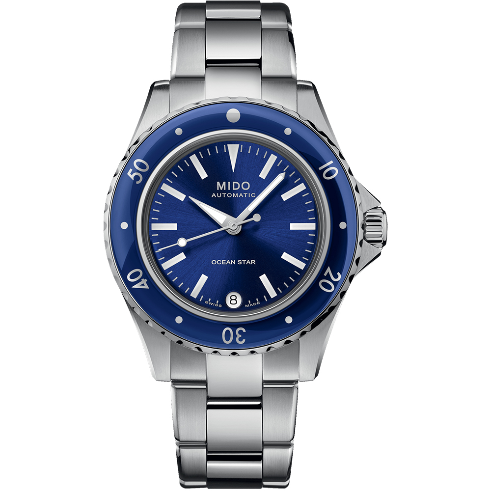 MIDO 美度 OCEAN STAR 海洋之星200米潛水機械錶/藍/36.5mm/M0262071104100