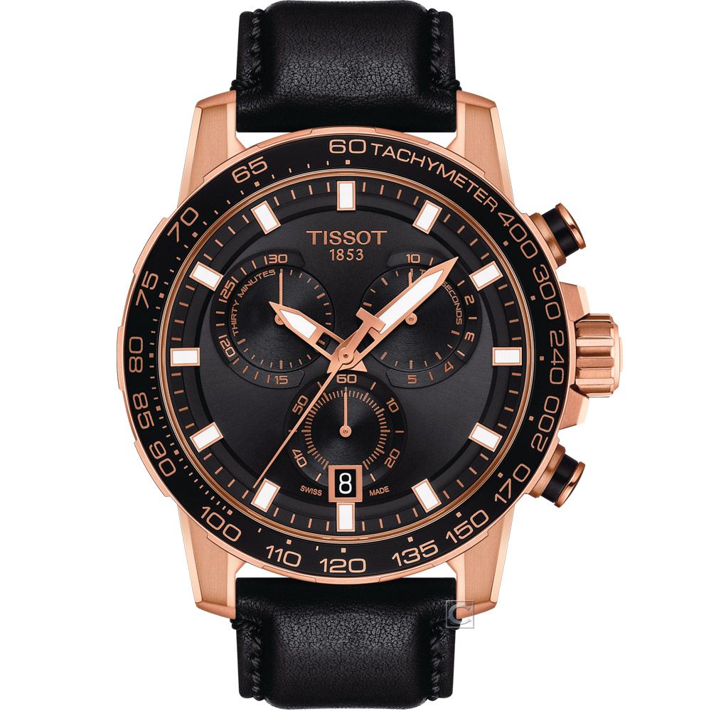 TISSOT SUPERSPORT 競速賽車運動時尚錶(T1256173605100)45.5mm/玫瑰金色