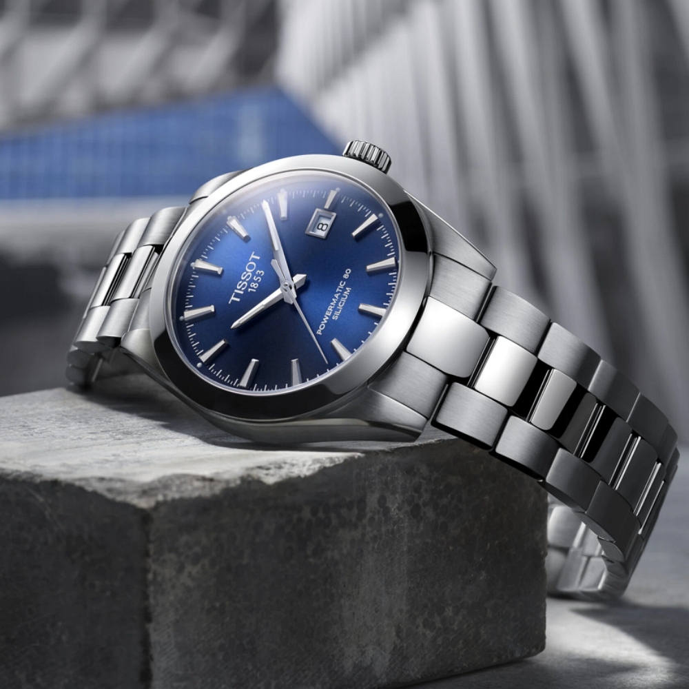 TISSOT天梭 Gentleman系列 經典矽遊絲機械腕錶 40mm/T1274071104100