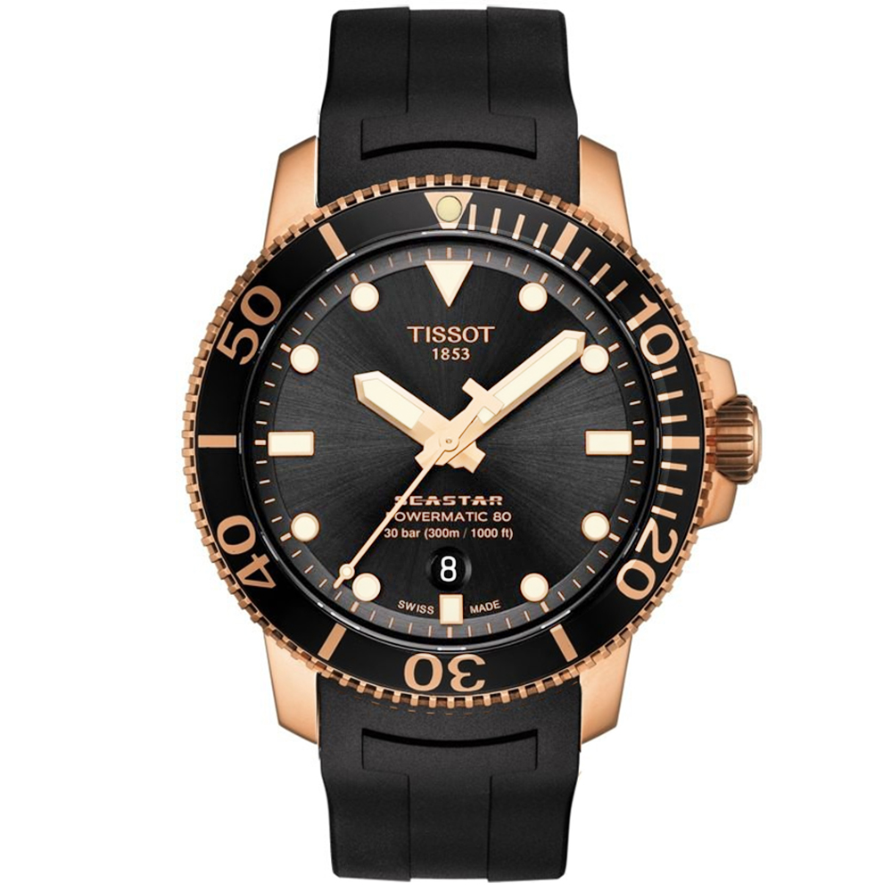 TISSOT 天梭 Seastar 1000 海洋之星300米陶瓷錶潛水錶 T1204073705101