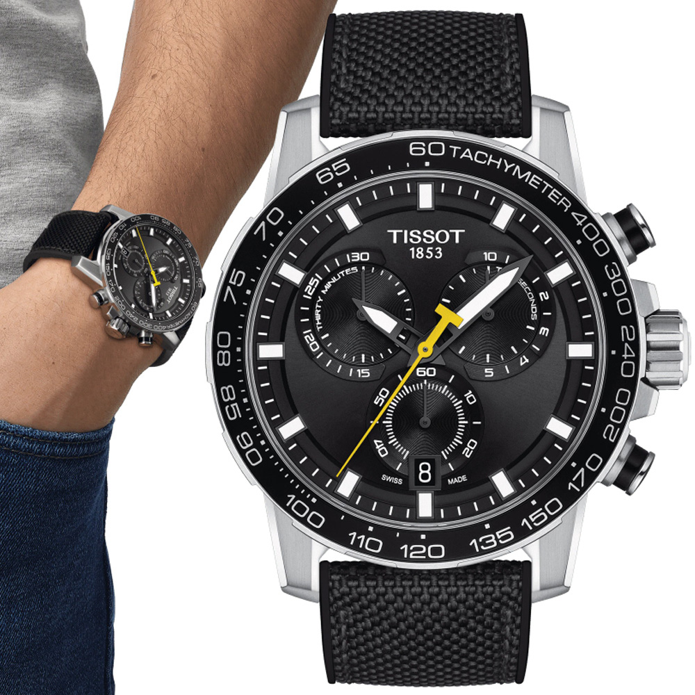 TISSOT天梭 SUPERSPORT 三眼計時腕錶 45.5mm/T1256171705102