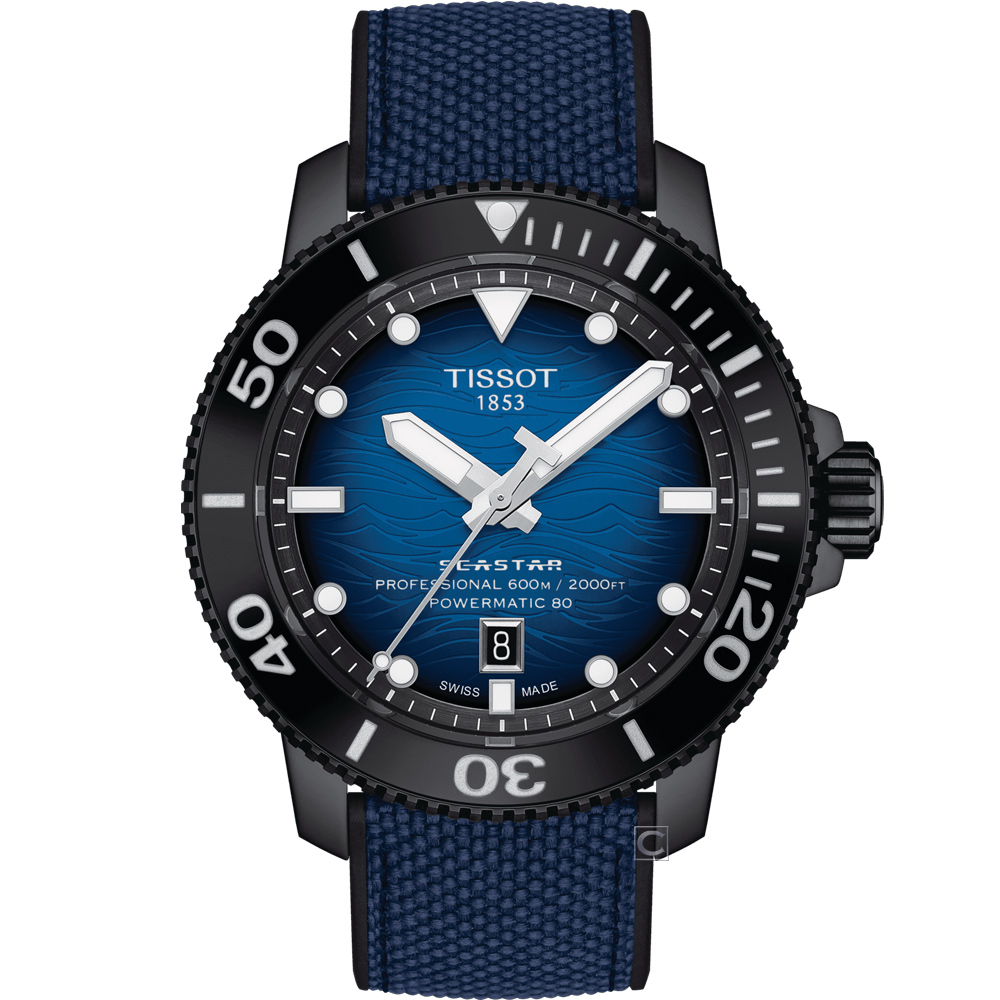 TISSOT 天梭 官方授權 Seastar 2000 專業600米潛水機械錶-T1206073704100
