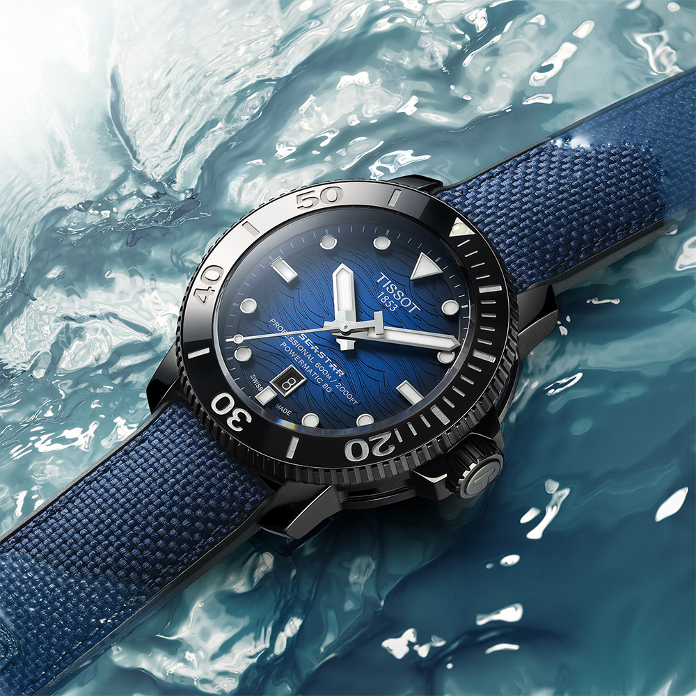 TISSOT 天梭 Seastar 2000海洋之星陶瓷600米潛水錶/藍/46mm/T1206073704100
