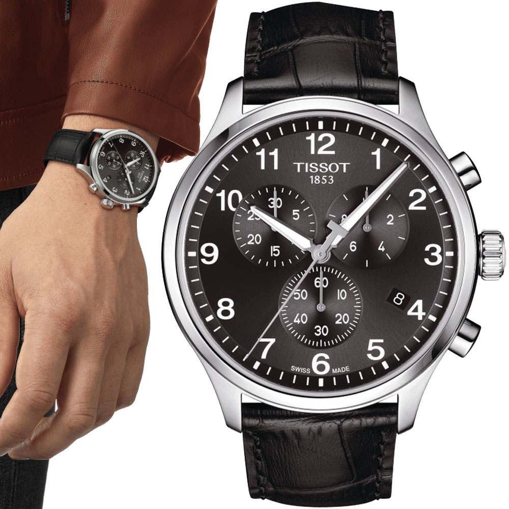 TISSOT天梭 韻馳系列 XL三眼計時腕錶 45mm/T1166171605700