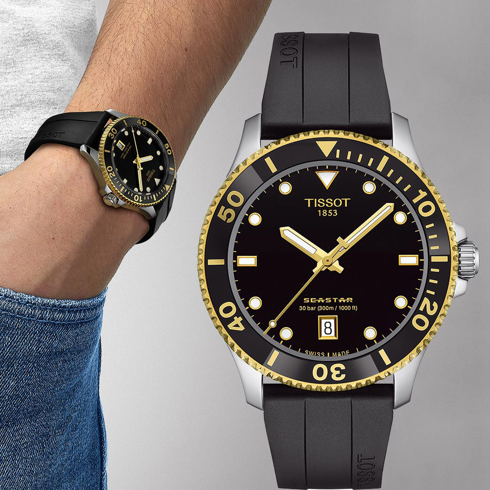 TISSOT 天梭 Seastar 1000 海洋之星300米潛水錶 手錶-40mm(T1204102705100)