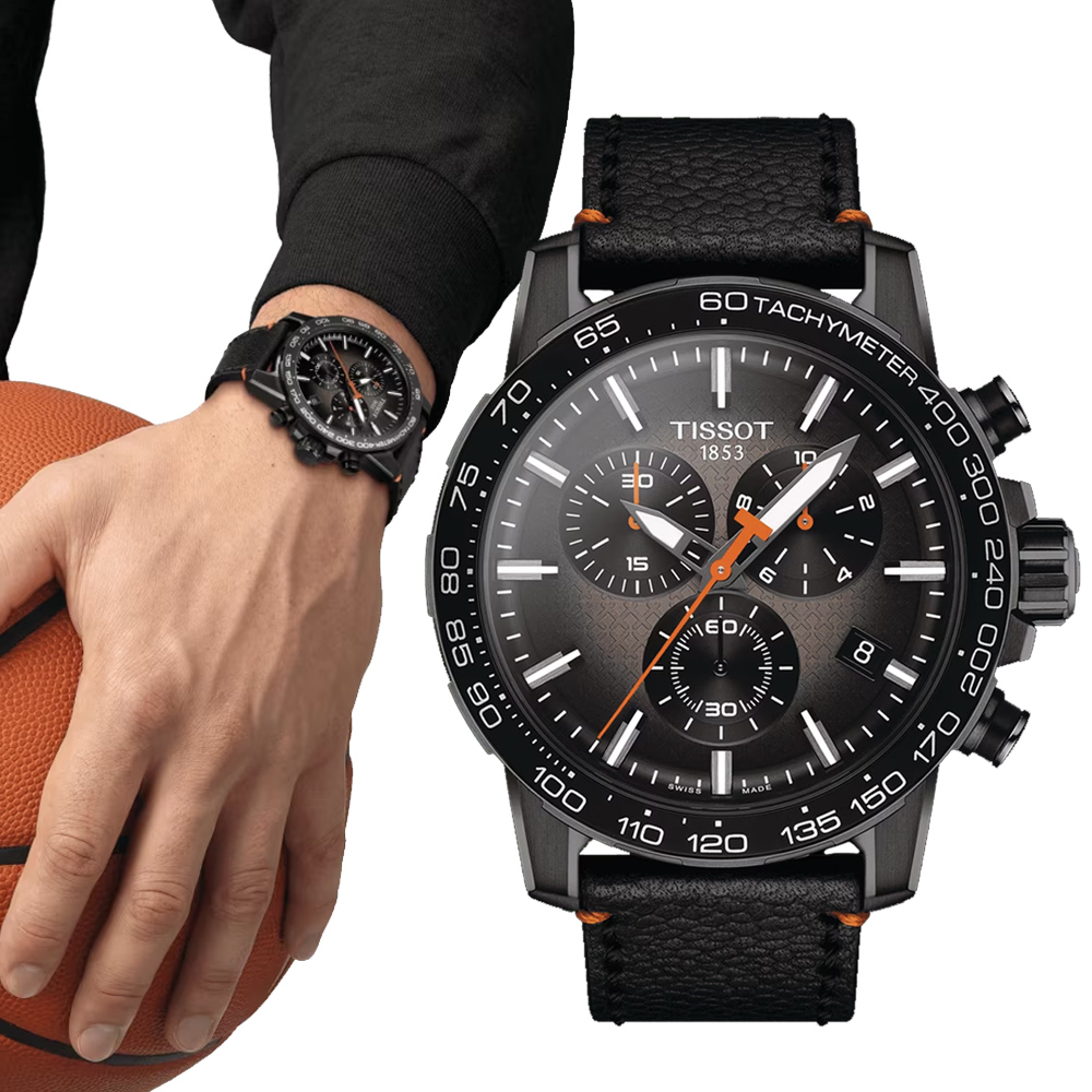 TISSOT天梭 SUPERSPORT 三眼計時腕錶 45.5mm/T1256173608100