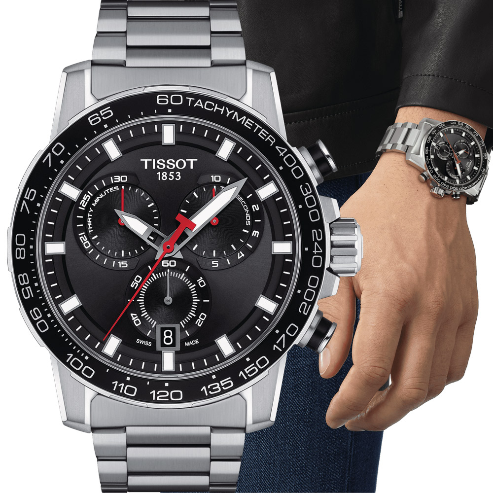 TISSOT SUPERSPORT 競速賽車運動時尚錶(T1256171105100)45.5mm