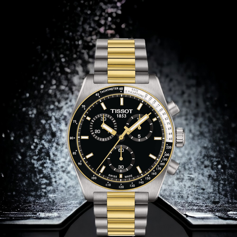 TISSOT 天梭 官方授權 PR516 經典復刻計時腕錶 男錶 手錶-T1494172205100/40mm雙色