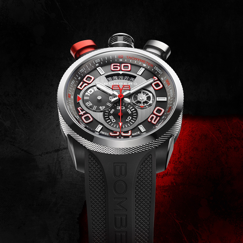BOMBERG【炸彈錶】BOLT-68 系列 黑紅計時碼錶