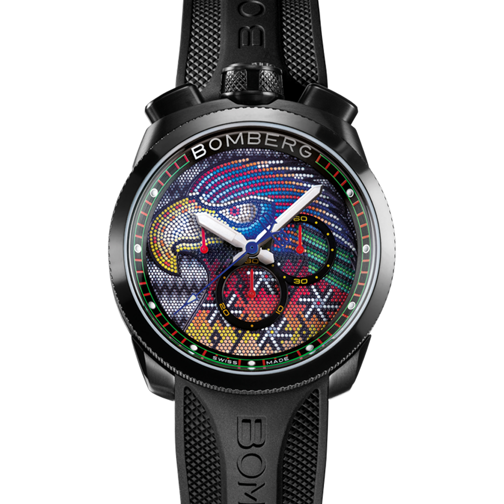 BOMBERG【炸彈錶】BOLT-68 系列 彩色珍珠雄鷹計時碼錶