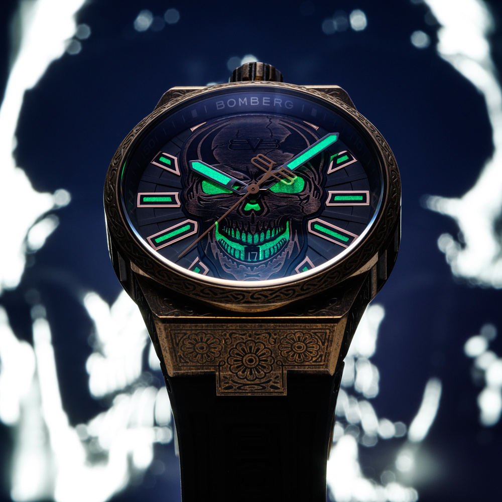 BOMBERG 炸彈錶 Bolt-68 NEO系列 十週年紀念骷髏機械腕錶 青銅色版本(BF43APBR.08-4.12)