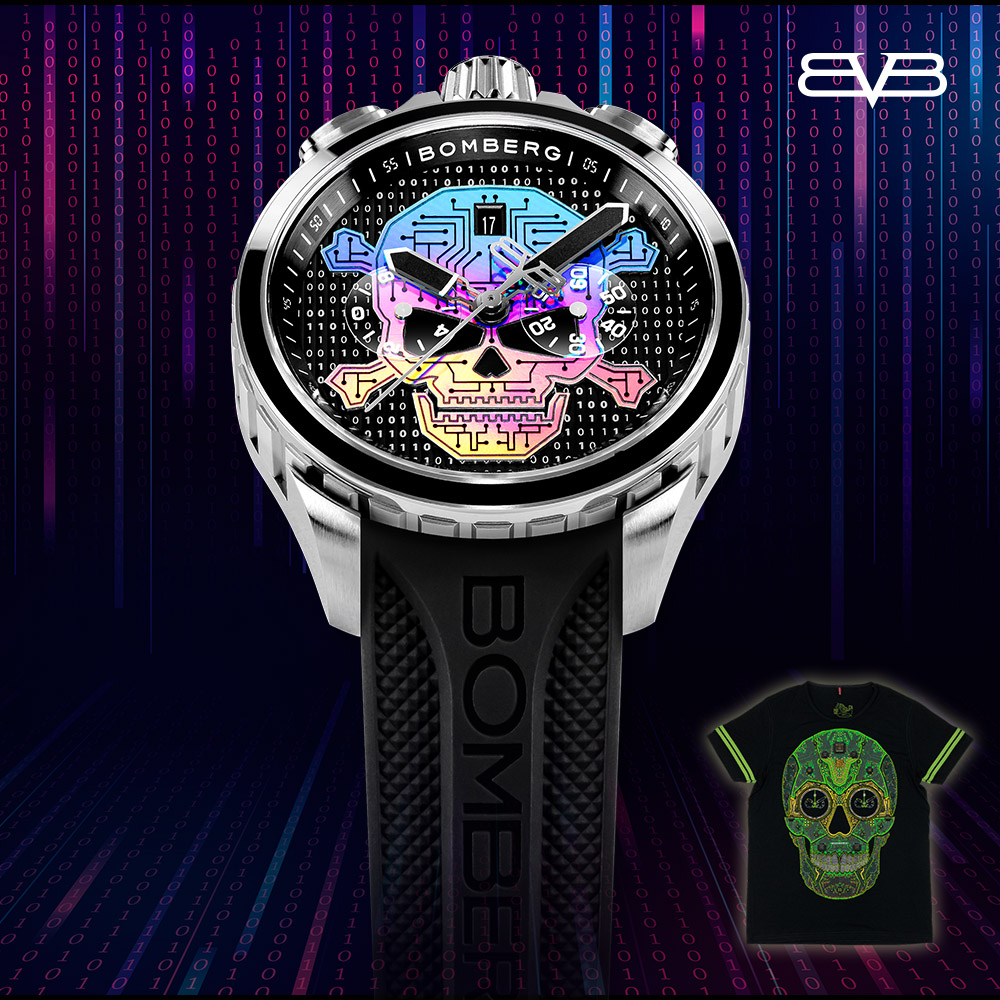 BOMBERG【炸彈錶】Bolt-68 Heritage系列 數位骷髏腕錶