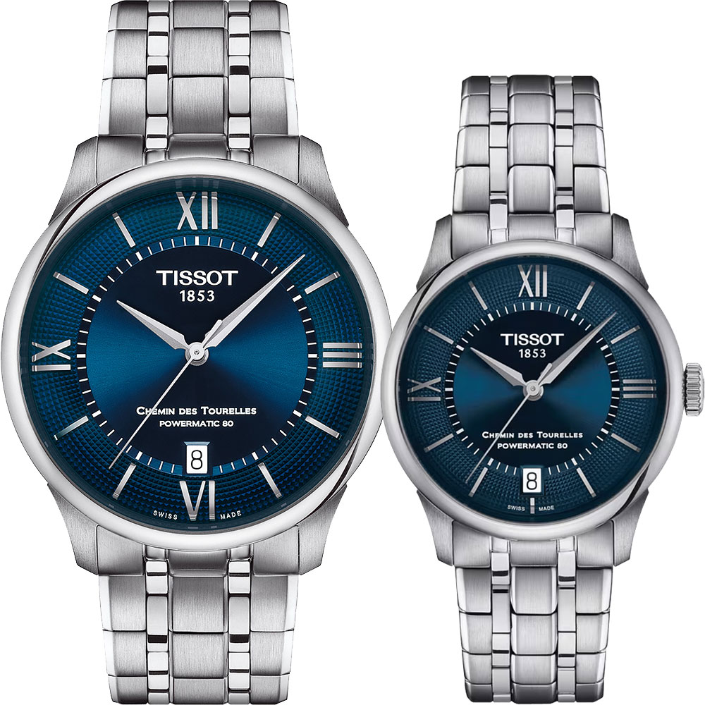 TISSOT 天梭杜魯爾系列自動腕錶 對錶 T1398071104800+T1392071104800