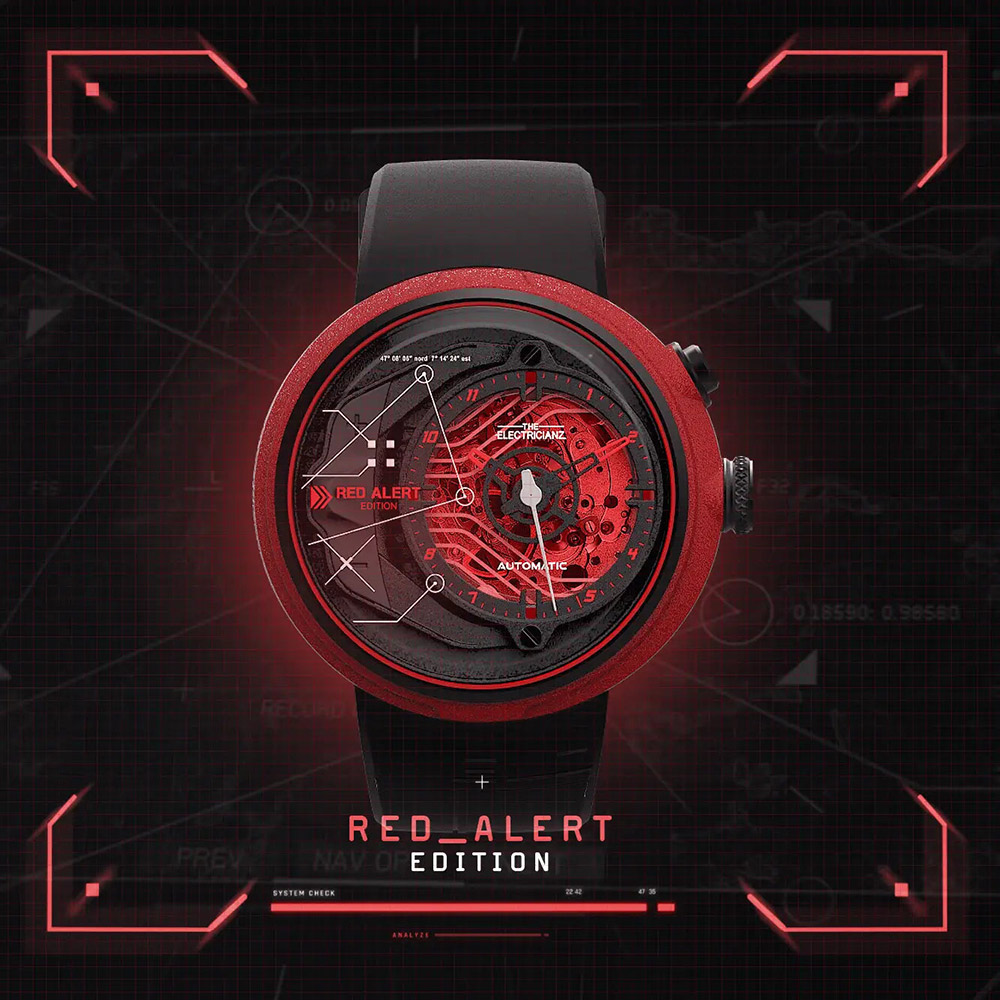 ㄏ The Red ARERT 電路發光機械錶-ZZ-D1C 03-CRD