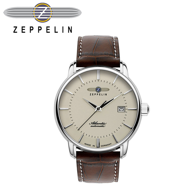 【齊柏林飛船錶 Zeppelin】大西洋米色盤機械錶 41mm 男/女錶 84525