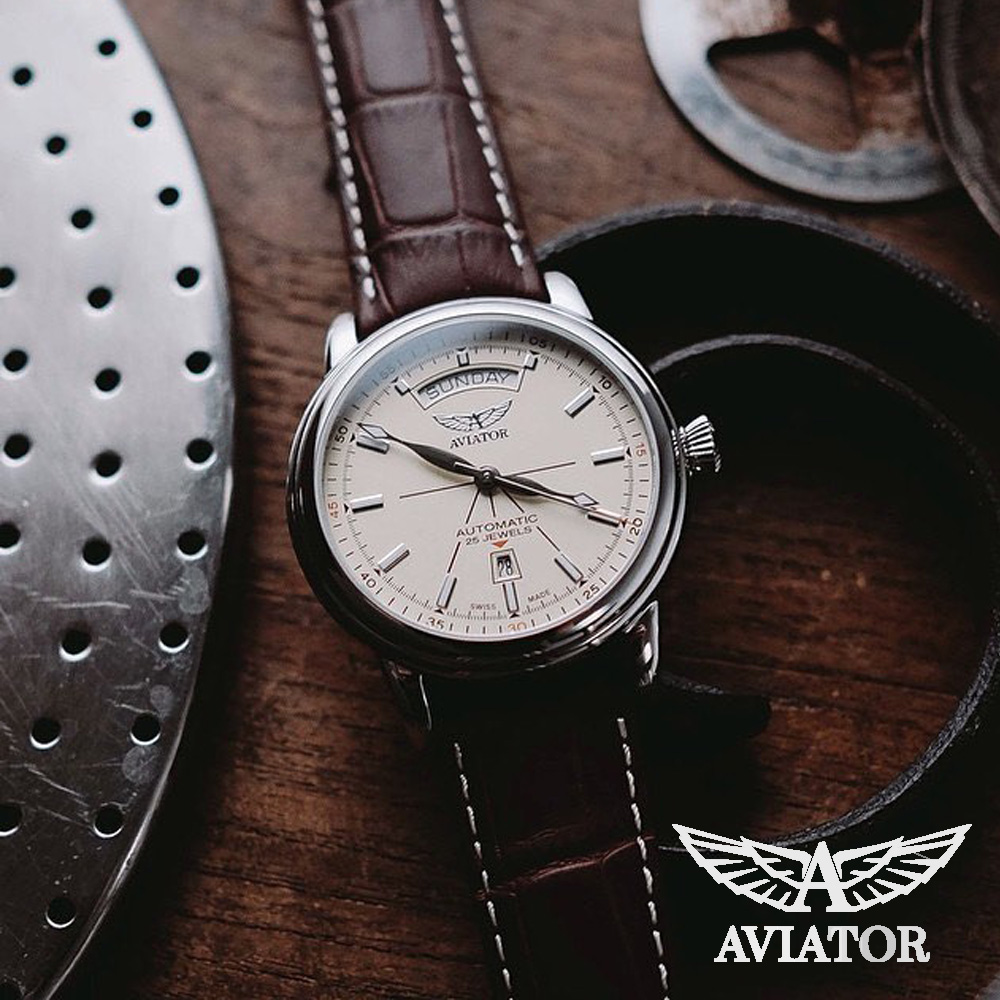 瑞士 AVIATOR DOUGLAS DAY-DATE 飛行員機械腕錶-V.3.20.0.141.4