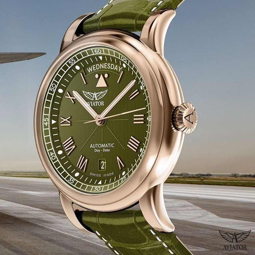 瑞士 AVIATOR DOUGLAS DAY-DATE 41 飛行員機械腕錶-V.3.35.2.279.4